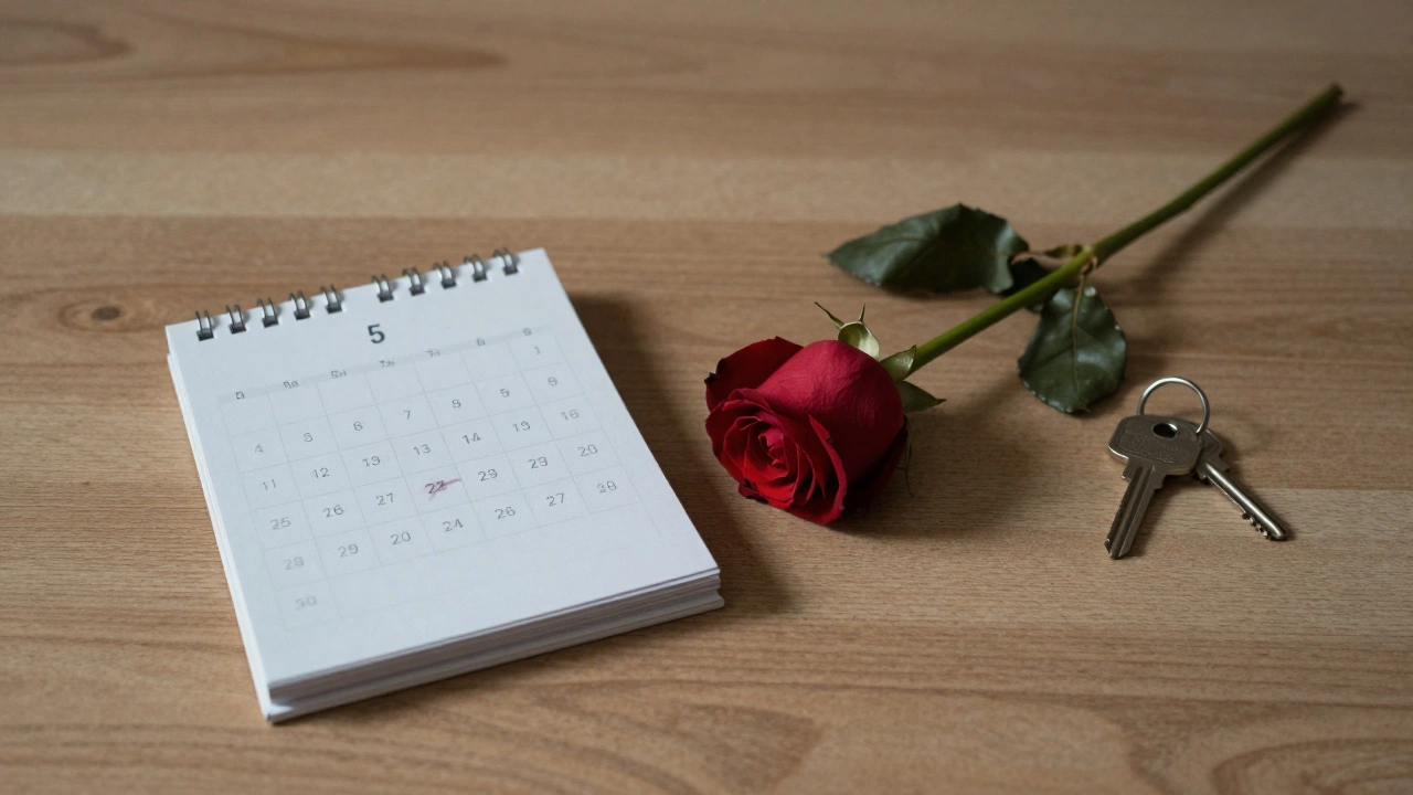 Calendar and wilted rose symbolizing lost future plans