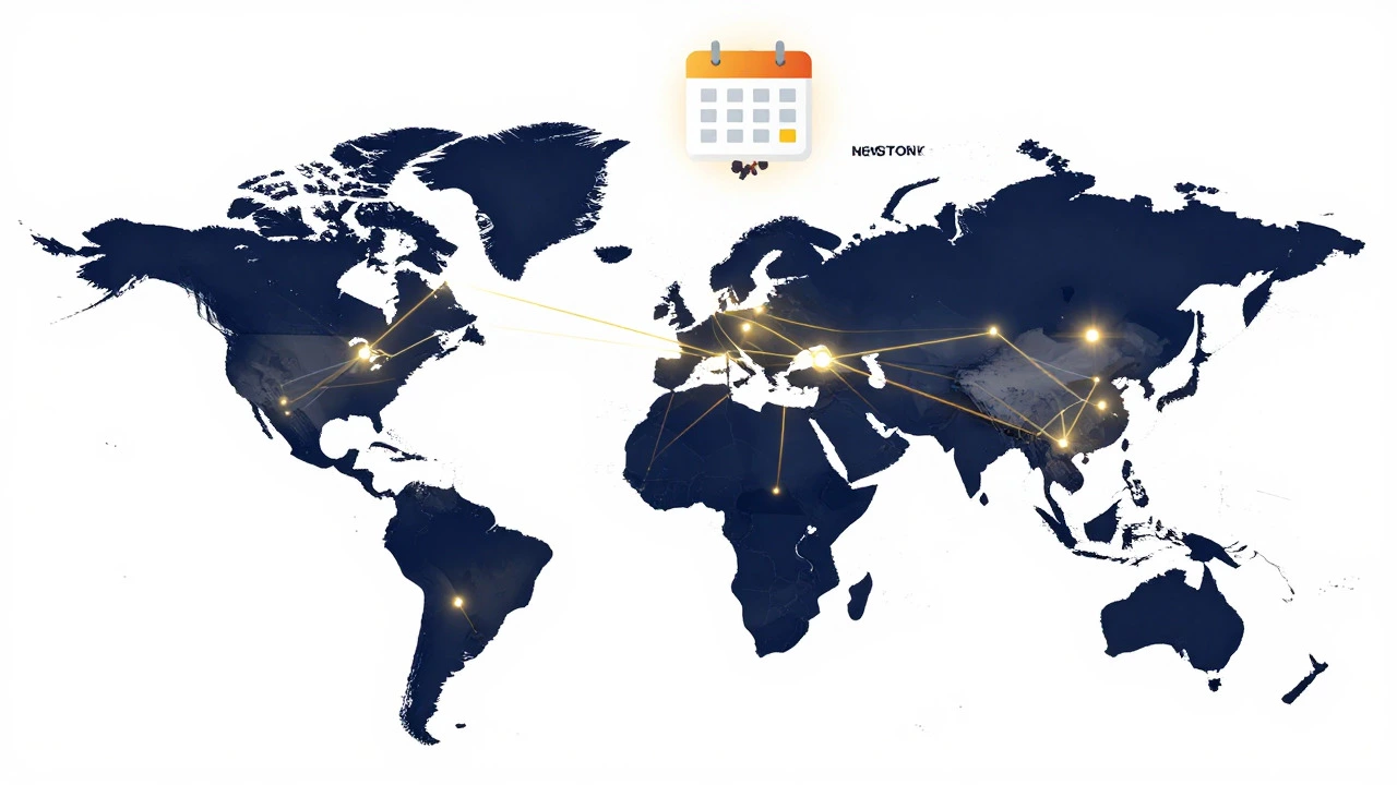 Stylized map showing global flight routes and pricing trends