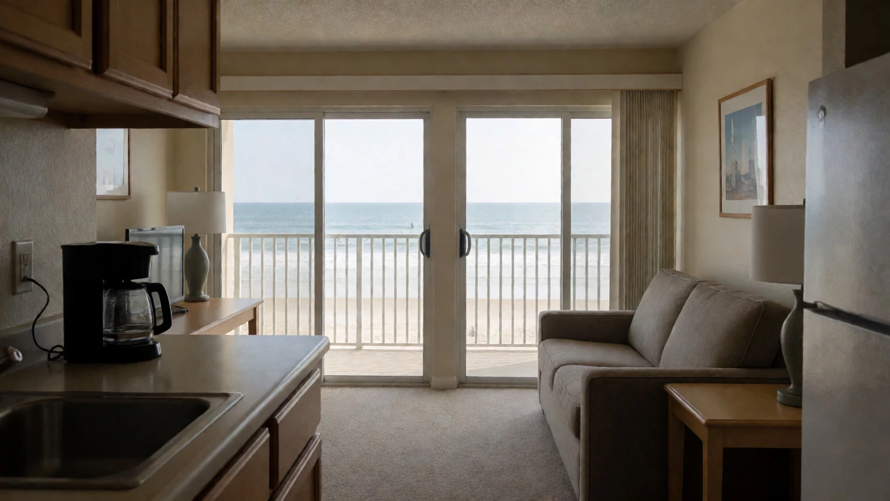 View from a Cocoa Beach condo kitchenette overlooking the Atlantic Ocean